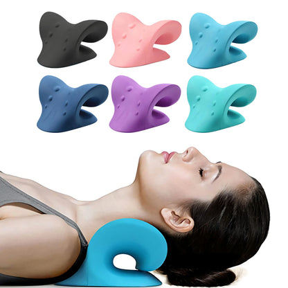 Neck Shoulder Relaxer Stretcher Massage Pillow Cervical Chiropractic Traction Device